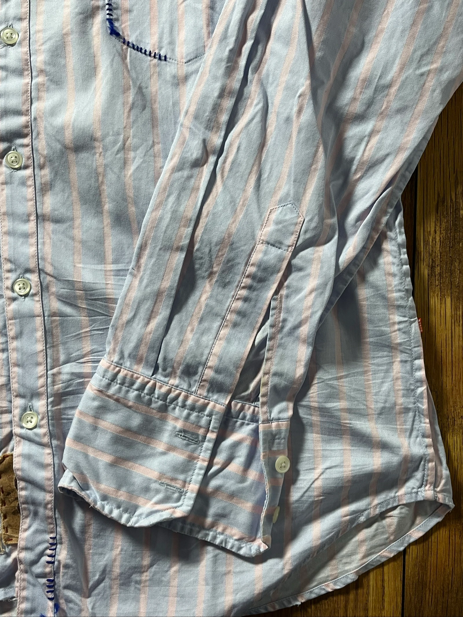 Camisa de algodão fino com corte slim mangas longas - Hugo Boss - tamanho L - bom estado – photo 6